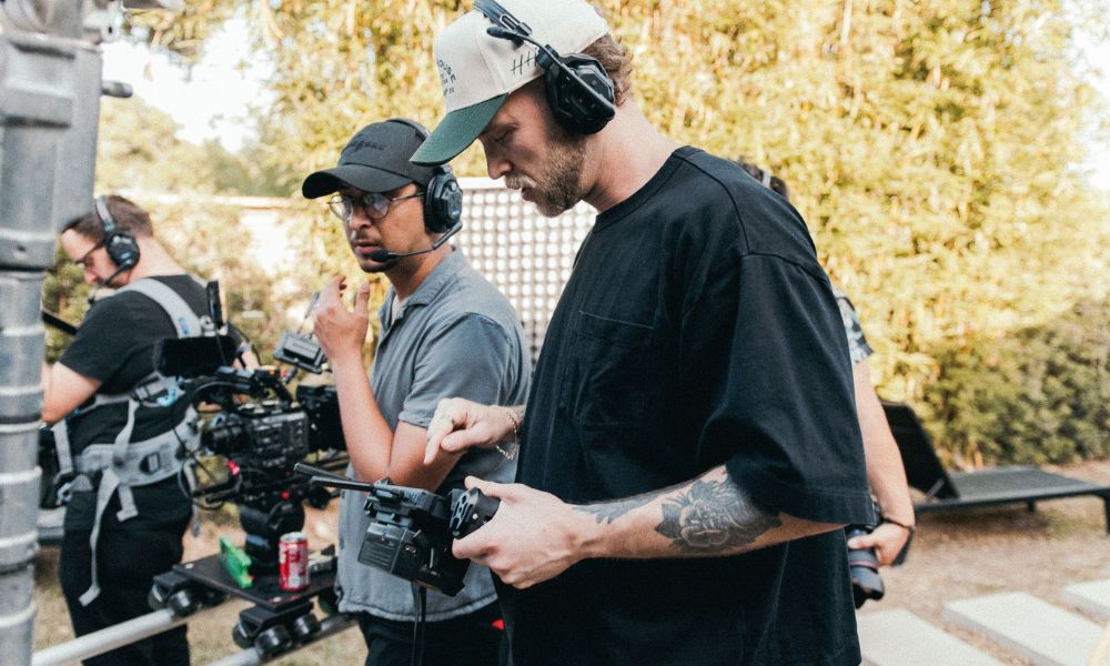 Film crew on set